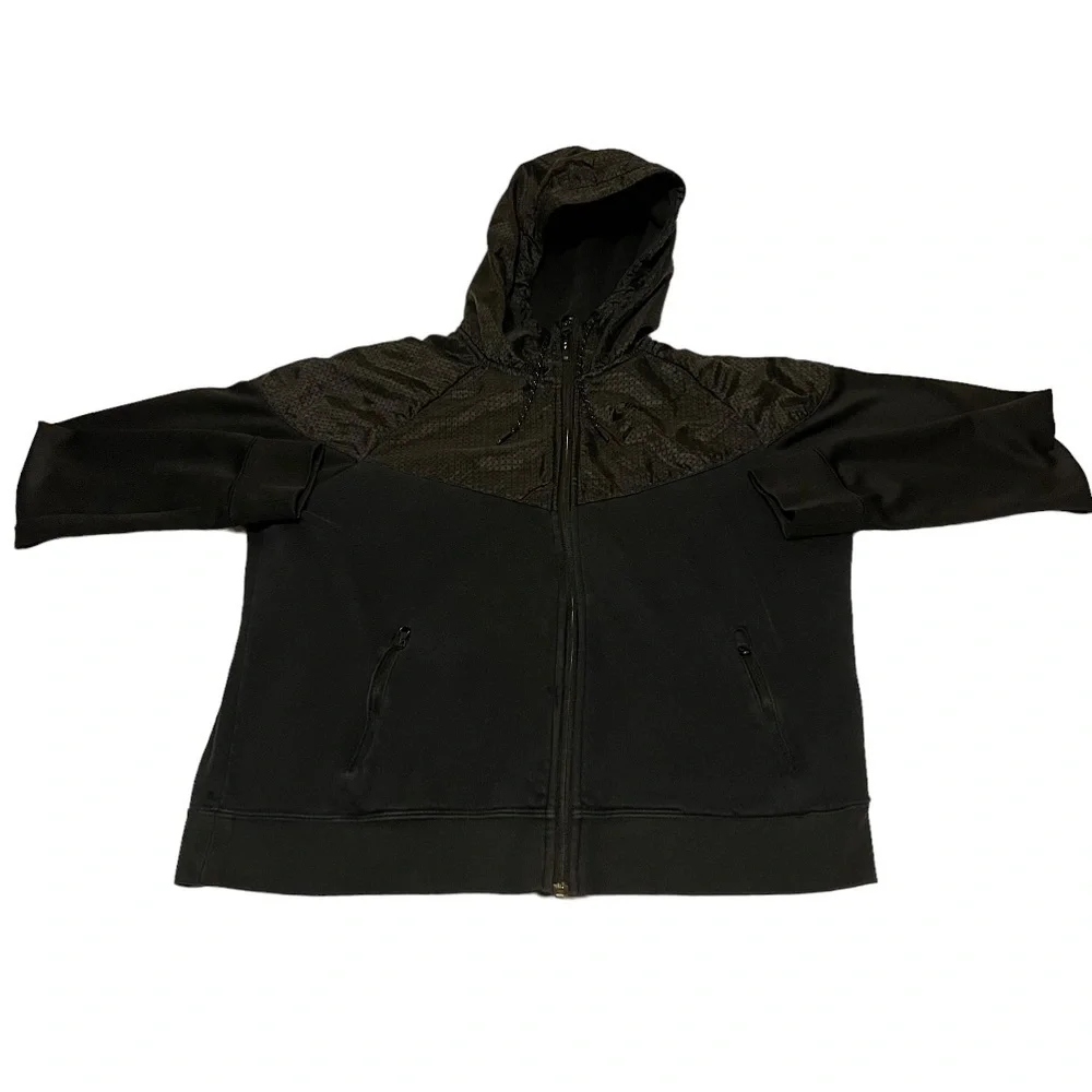 Boys Nike Air‎ Jacket Boys Large Black Lightweight Full-Zip Embroidered Logo